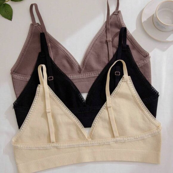 Plus 3pcs Solid Cami Bra - Picture 2 of 5